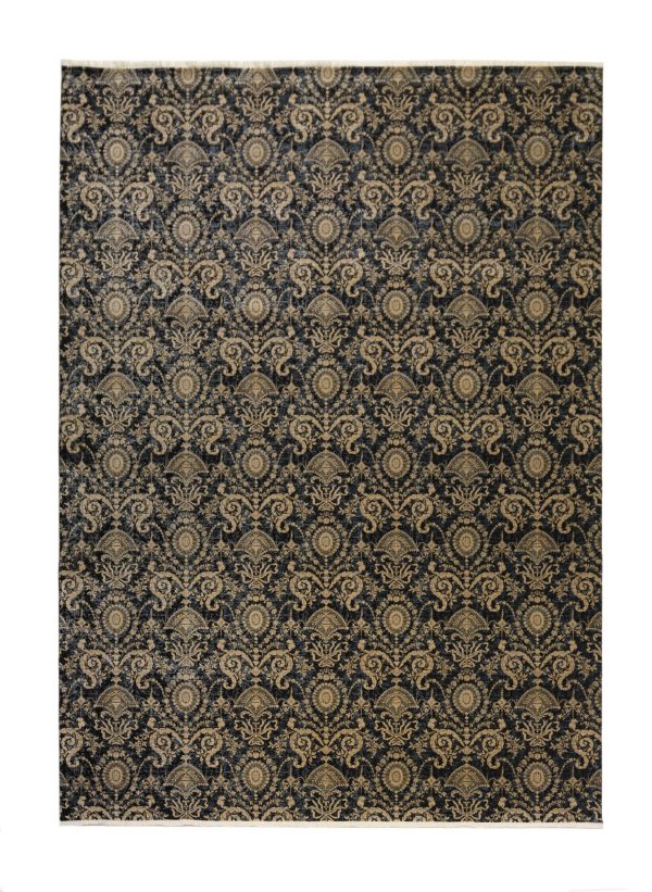 فرش دستی ماشینی ابریشم کد M25 مشکی 6 scaled 1