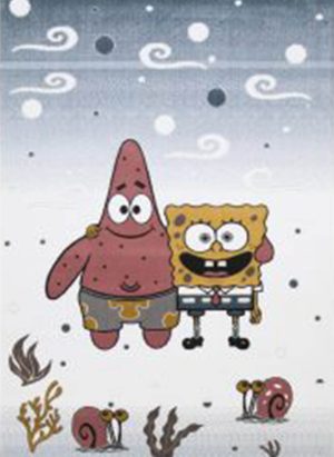 فرش ماشینی کودک طرح کارتونی باب اسفنجی کد 609