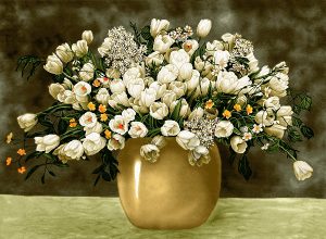 فرش ماشینی طرح گل کد 500019