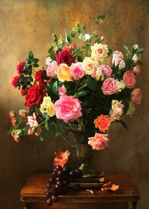 تابلو فرش طرح گل کد 50002