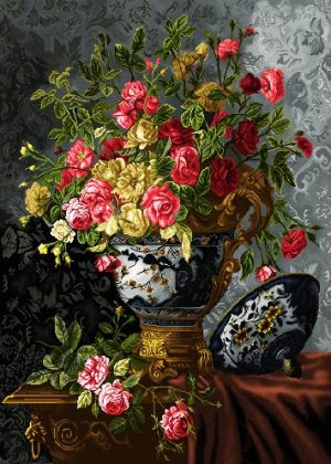 فرش ماشینی طرح گل کد 500021