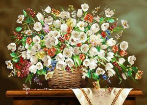 فرش ماشینی طرح گل کد 500024