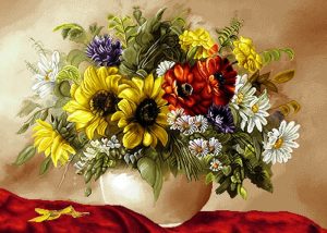 فرش ماشینی طرح گل کد 50008