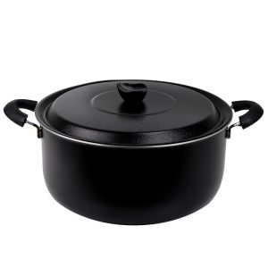 قابلمه وی آی پی گرانیتی طرح چرمی مشکی (سایز بندی)