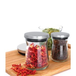 جا ادویه شیشه ای MGS با درب استیل 200 cc – مدل B 200 S