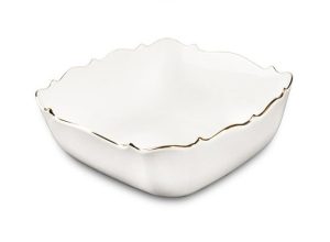 کاسه لمون مربع موج دار یک خط طلا 0001